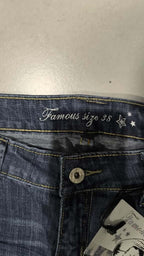 Denim Jeans Washed Straight Fit  (S)