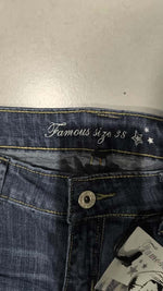 Denim Jeans Washed Straight Fit Vintage Y2K 90s 00s American Style Hip-Hop (S)