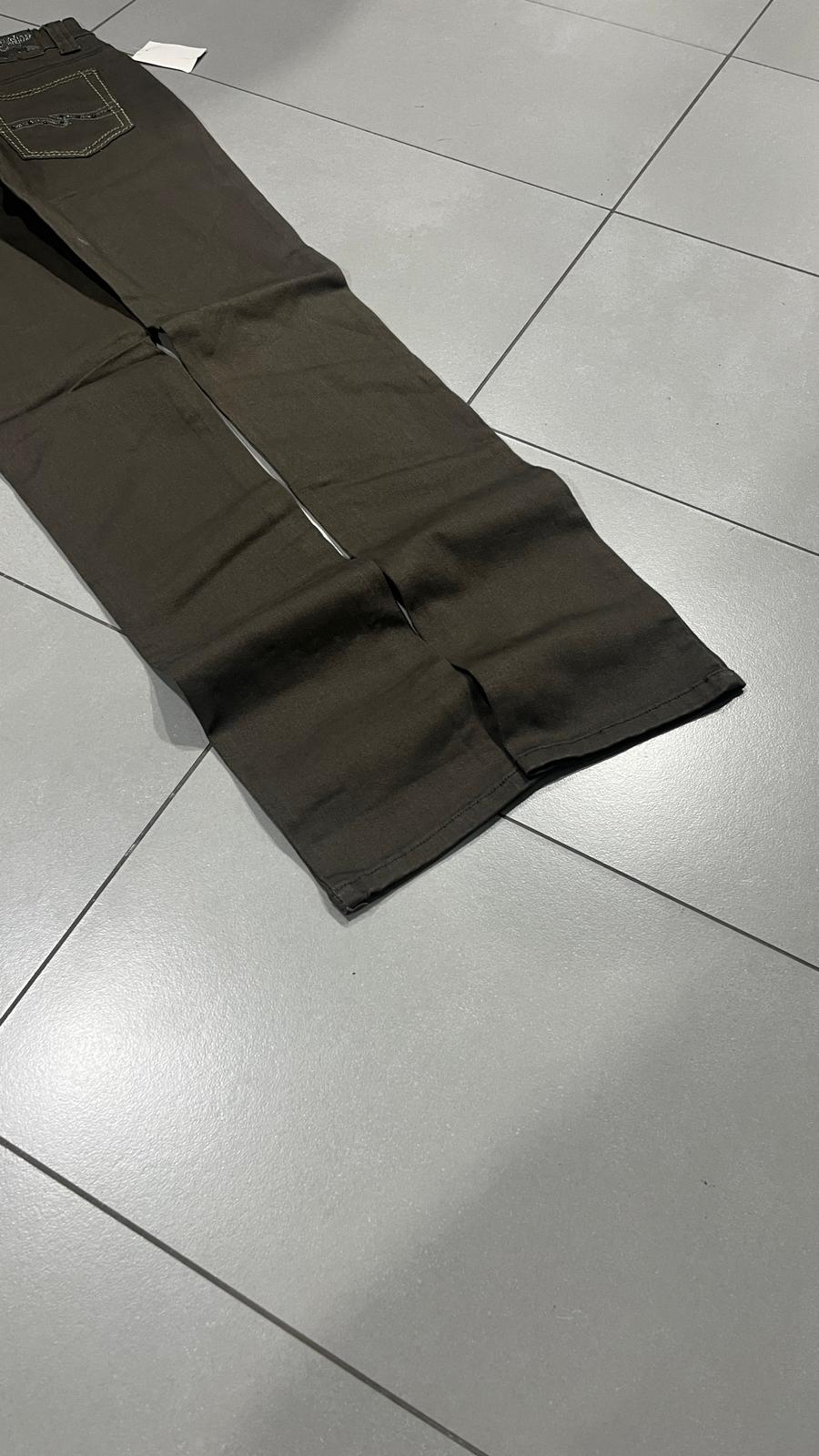 Cotton Pants Embroidered Straight Fit  (XS)