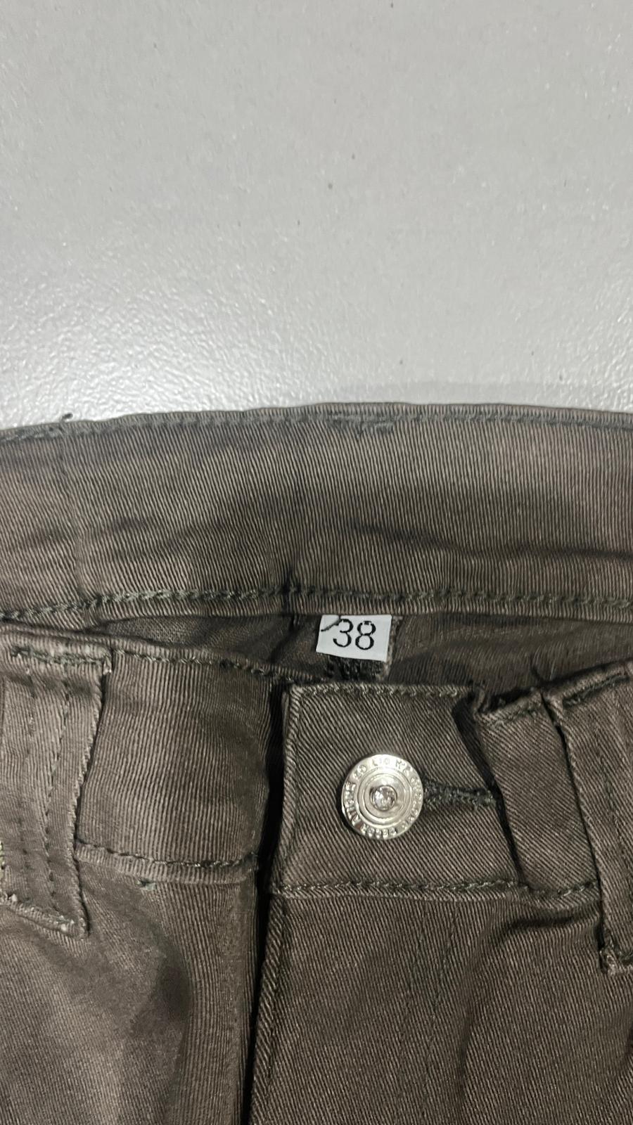 Cotton Pants Embroidered Straight Fit  (XS)