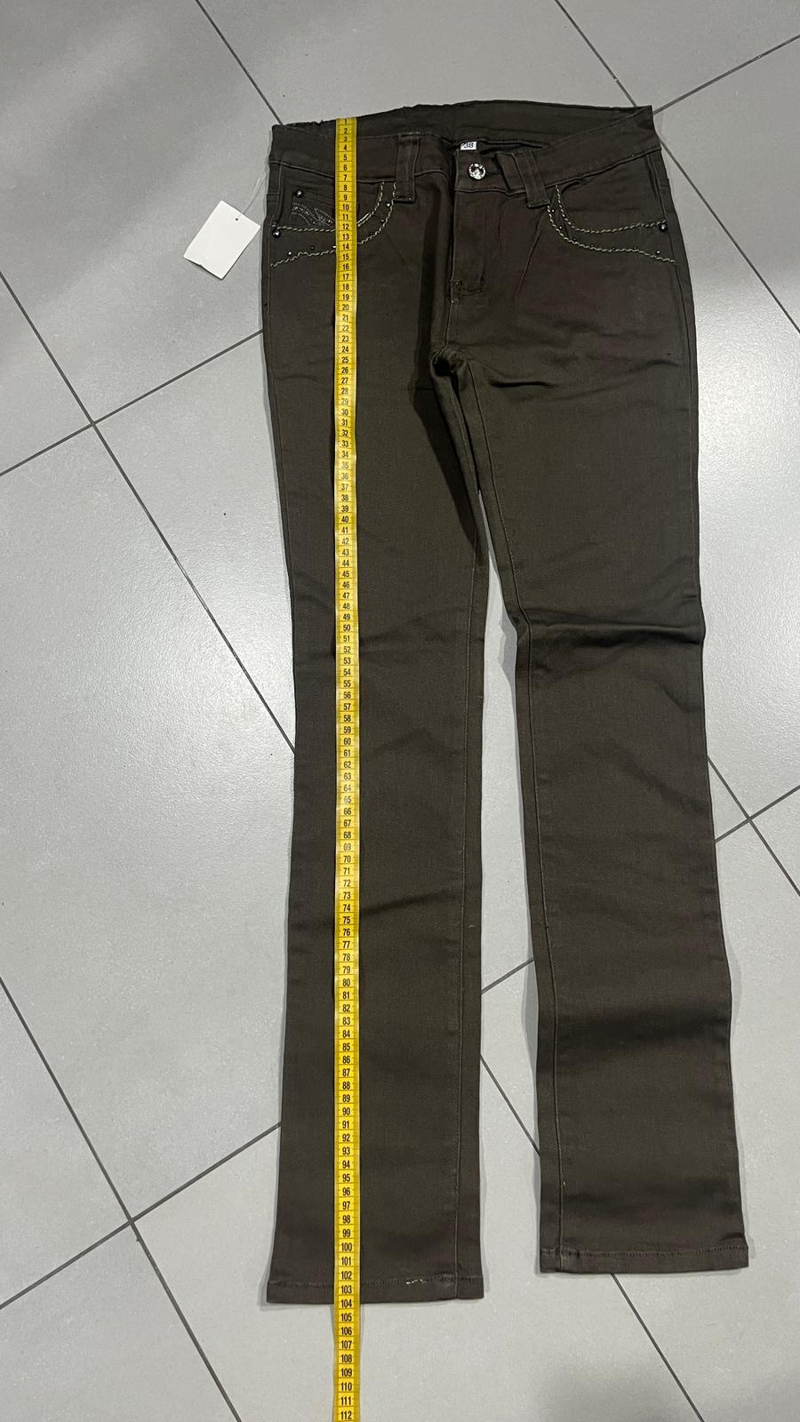 Cotton Pants Embroidered Straight Fit  (XS)