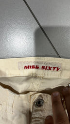 Cotton Denim Pants Embroidered Miss Sixty Baggy Fit Vintage Y2K 90s 00s Hip-Hop (XXS)