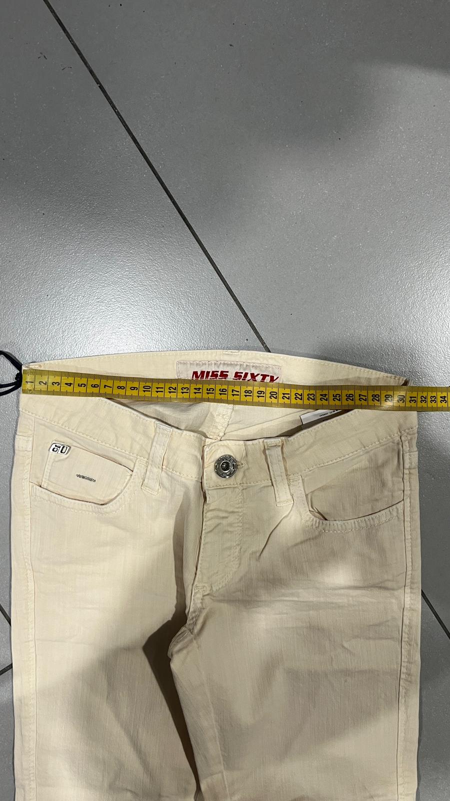 Cotton Denim Pants Embroidered Miss Sixty Baggy Fit Vintage Y2K 90s 00s Hip-Hop (XXS)