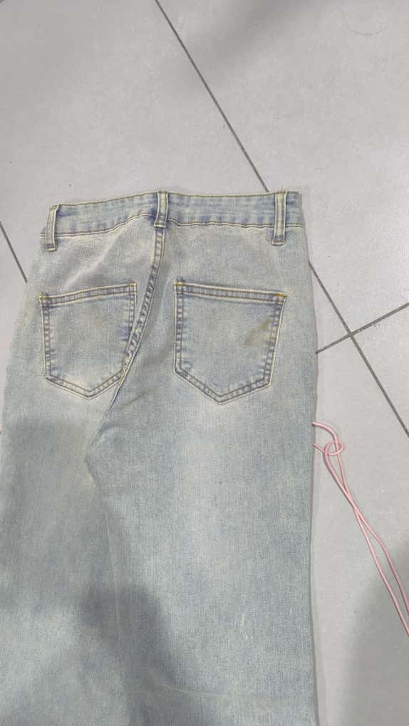Denim Jeans Baggy Fit Particular Strappi  (XXS)