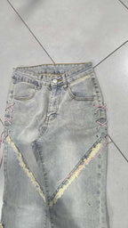 Denim Jeans Baggy Fit Particular Strappi  (XXS)