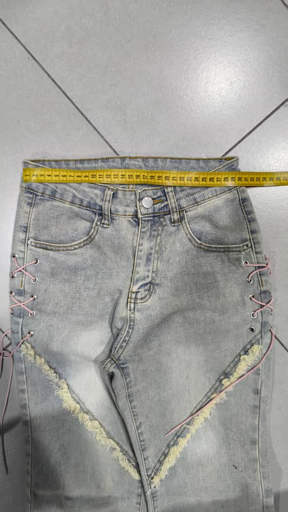 Denim Jeans Baggy Fit Particular Strappi  (XXS)