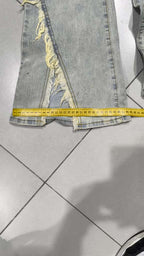 Denim Jeans Baggy Fit Particular Strappi  (XXS)