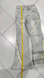 Denim Jeans Baggy Fit Particular Strappi  (XXS)