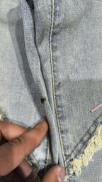 Denim Jeans Baggy Fit Particular Strappi  (XXS)