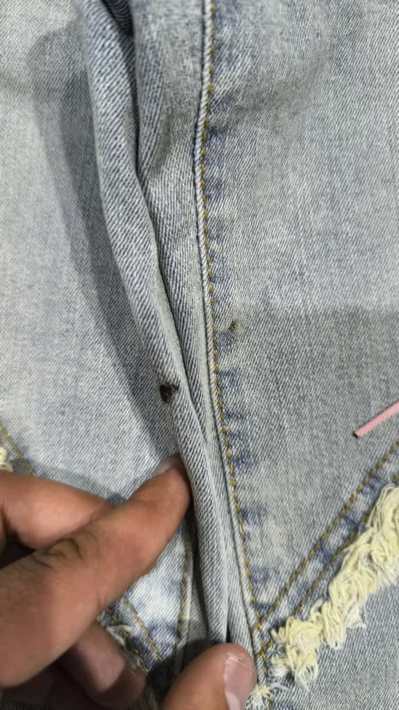 Denim Jeans Baggy Fit Particular Strappi  (XXS)