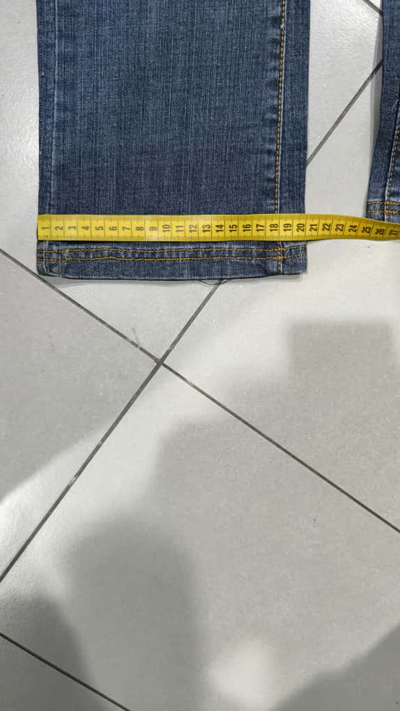 Denim Jeans Washed Embroidered Straight Fit  (S)