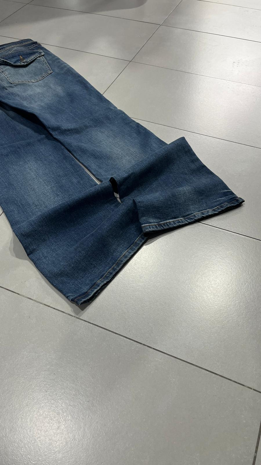 Denim Jeans Washed Baggy Fit  (L)