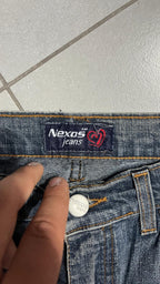 Denim Jeans Washed Embroidered Baggy Fit  (XXS)