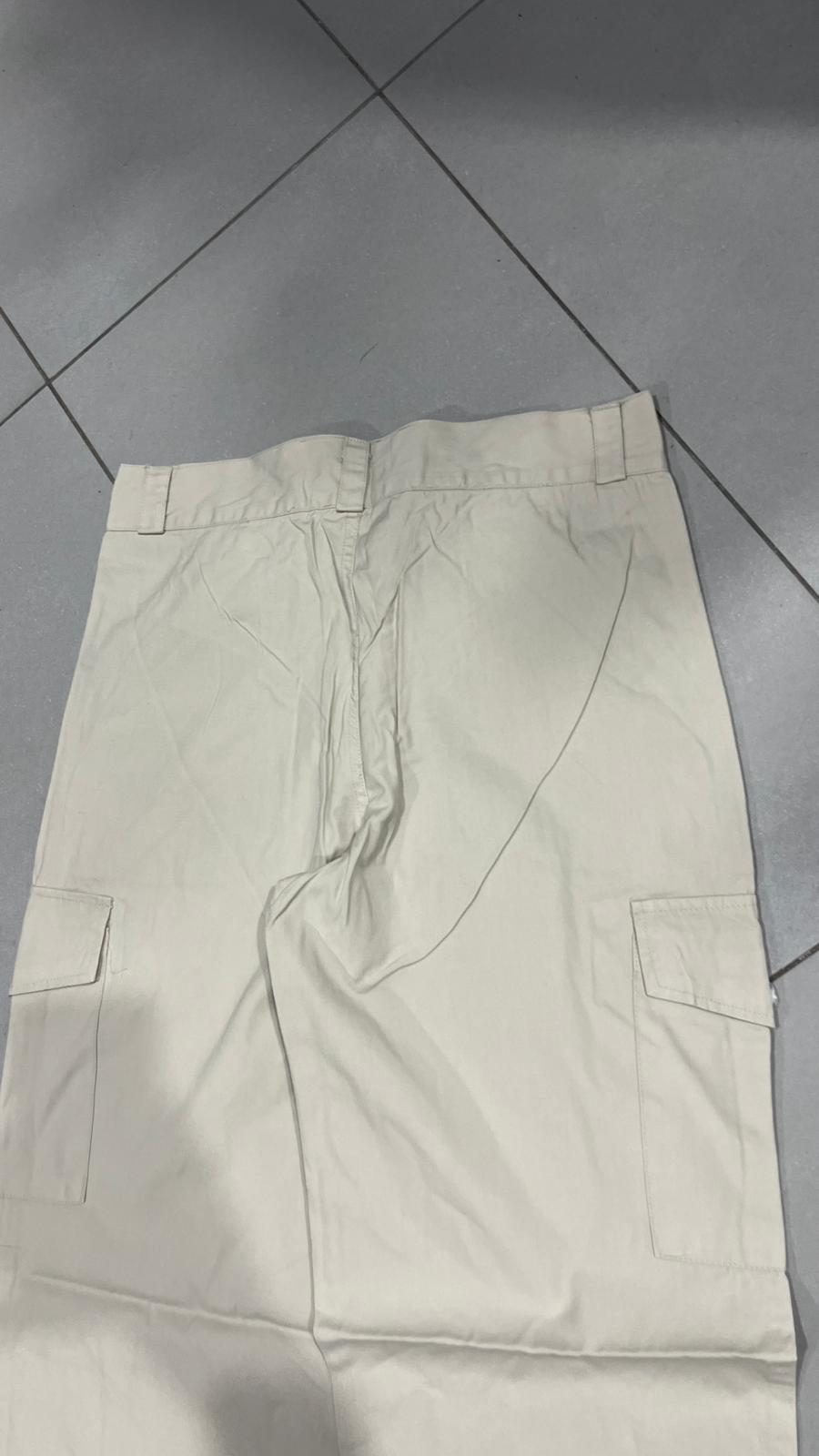 Cotton Cargo Pants Beige Baggy Fit  (M)