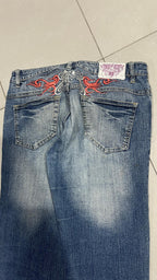 Denim Jeans Embroidered Washed  (S)