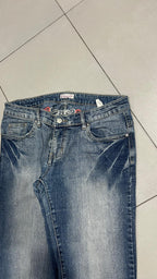 Denim Jeans Embroidered Washed  (S)