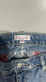 Denim Jeans Embroidered Washed Vintage Y2K 90s 00s American Style Hip-Hop (S)
