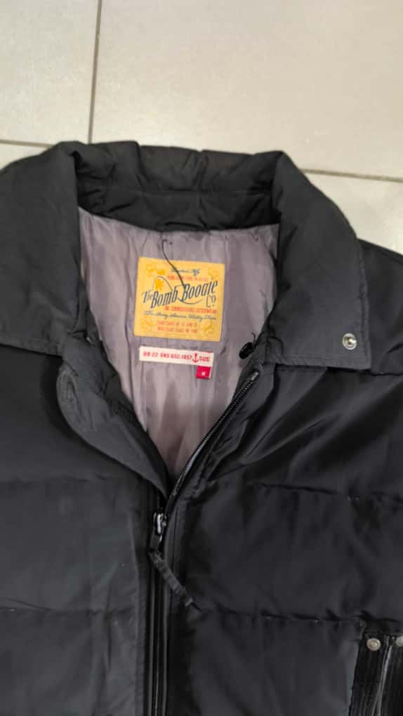 Bomber Giubbotto Nero Bomb Boogie Vintage Y2K 90s 2000s American Style Hip Hop Rave (M)