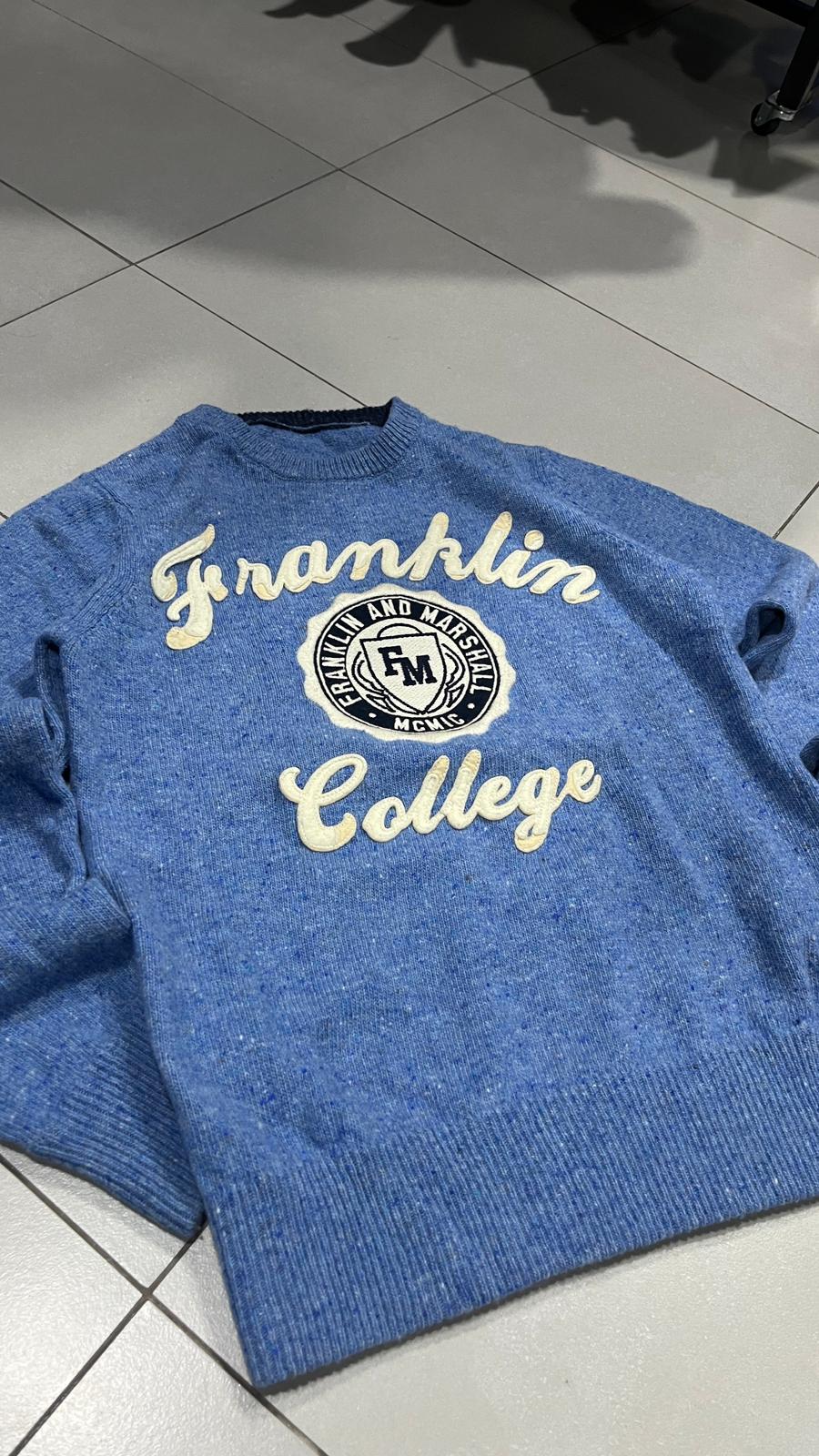 Sweater Maglioncino Franklin College Embroidered Vintage Y2K 90s 00s American Style Hip-Hop (S)