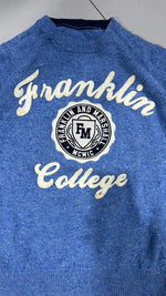 Sweater Maglioncino Franklin College Embroidered Vintage Y2K 90s 00s American Style Hip-Hop (S)