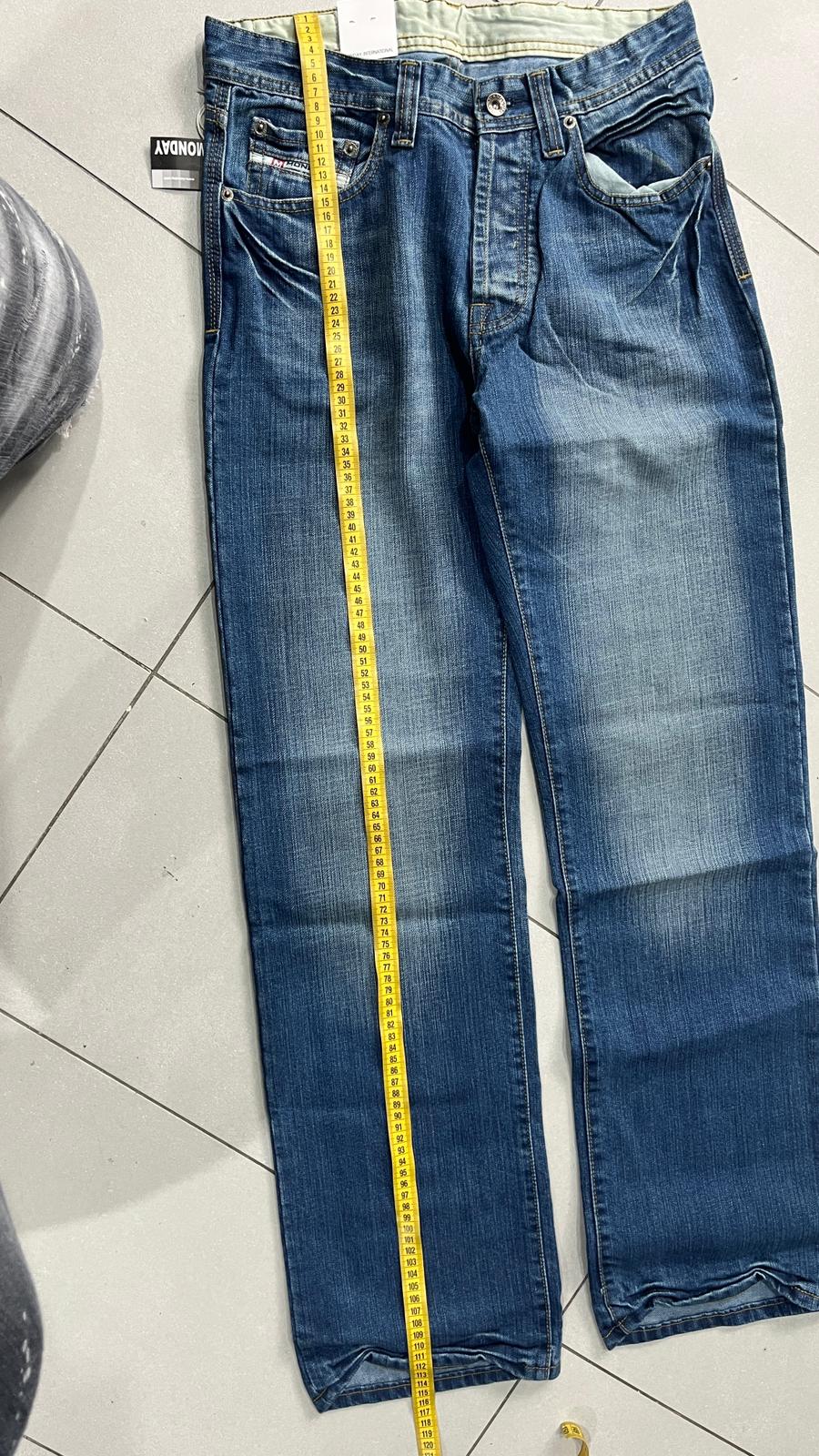 Denim Jeans Washed Embroidered Baggy Fit Vintage Y2K 90s 00s American Style Hip-Hop (S)