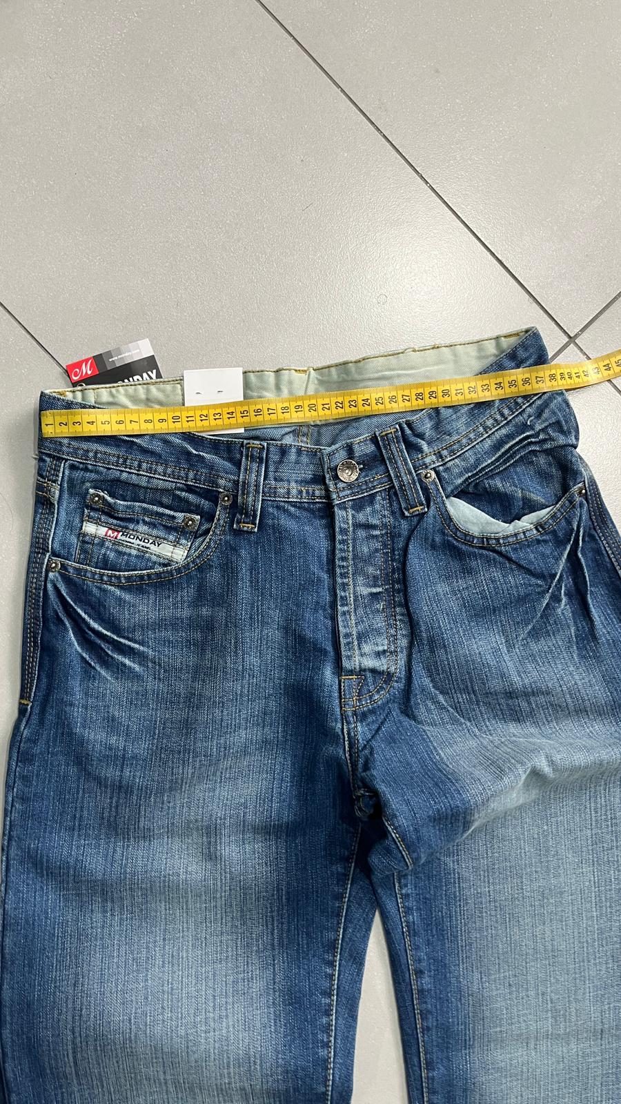 Denim Jeans Washed Embroidered Baggy Fit Vintage Y2K 90s 00s American Style Hip-Hop (S)