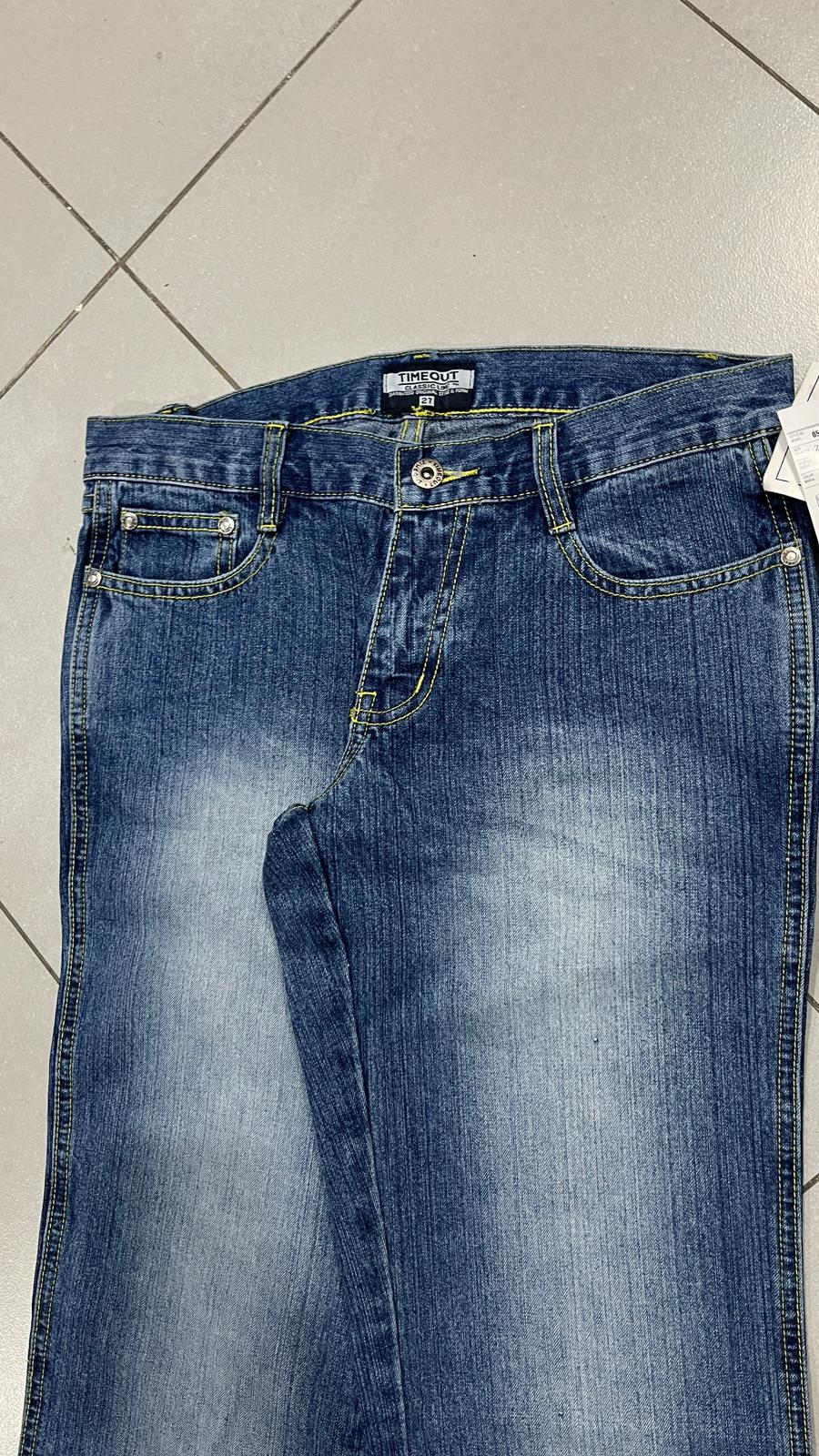 Denim Baggy Fit Washed Jeans  (S)
