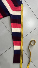 Maglioncino a righe scollo a V Lacoste Vintage Y2K 90s 00s American Style Hip-Hop (XS)