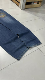 Denim Embroidered Jeans Baggy Fit  (XXL)