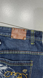 Denim Embroidered Jeans Baggy Fit  (XXL)