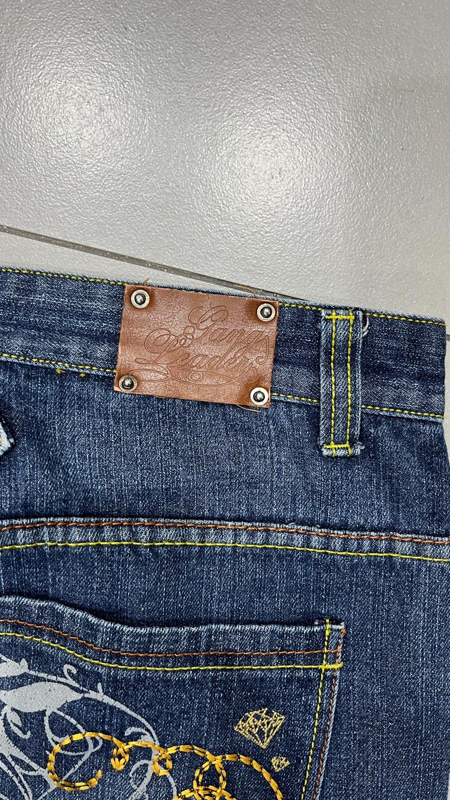 Denim Embroidered Jeans Baggy Fit  (XXL)