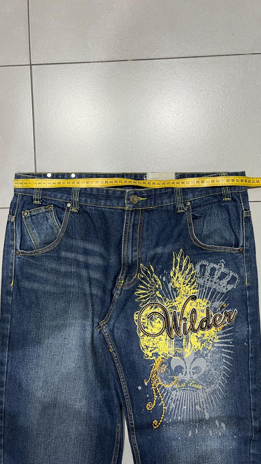 Denim Embroidered Jeans Baggy Fit  (XXL)