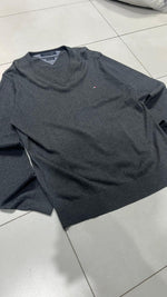 Maglione Tommy Hilfiger Sweater Scollo a V Vintage Y2K 90s 00s American Style Hip-Hop (L)