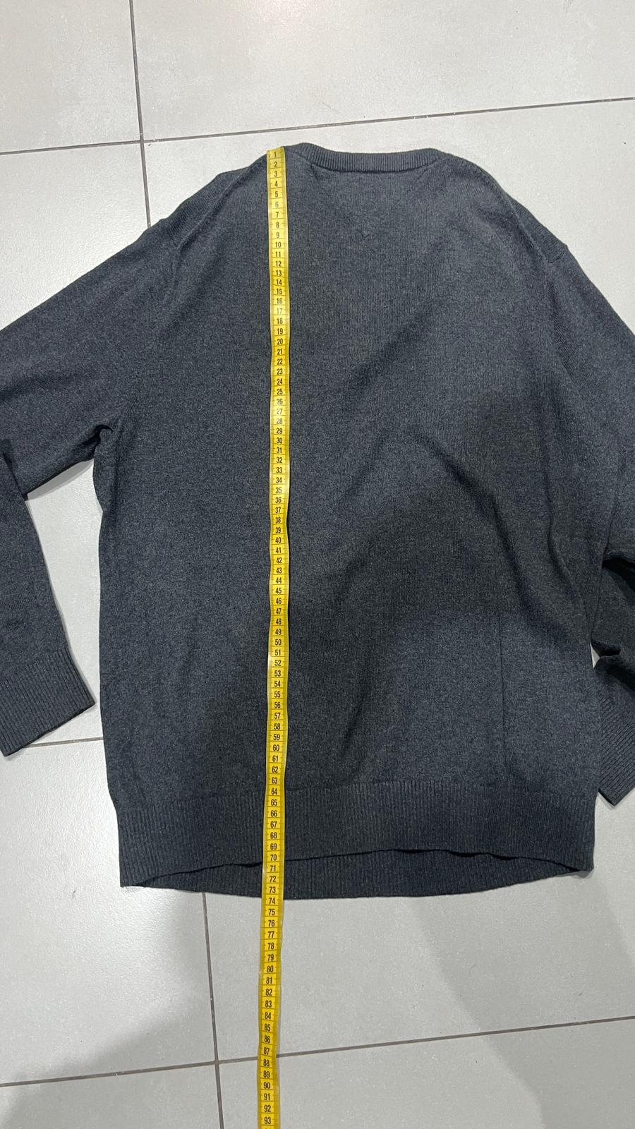 Maglione Tommy Hilfiger Sweater Scollo a V Vintage Y2K 90s 00s American Style Hip-Hop (L)