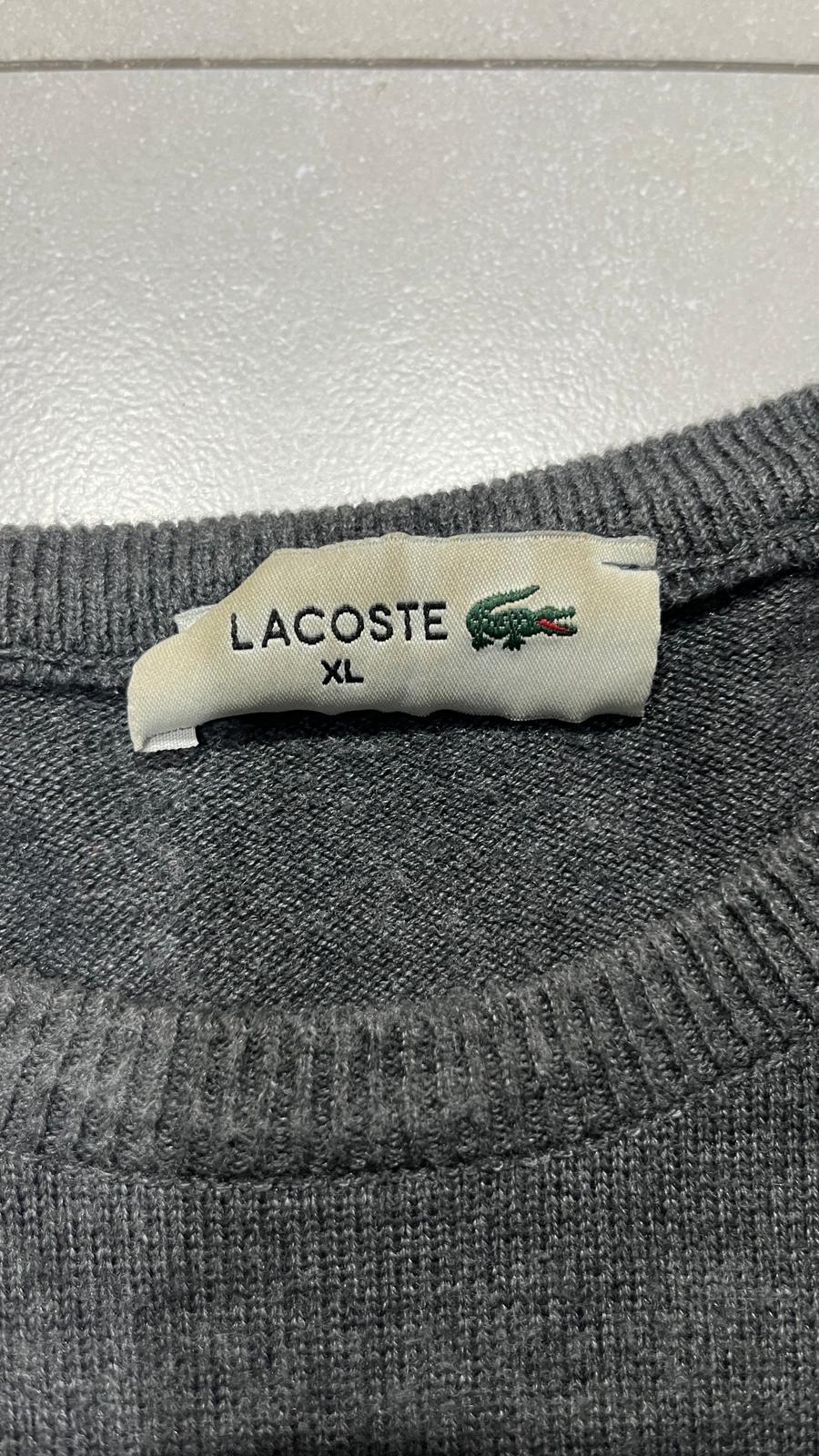 Maglione Lacoste - Grey Sweater Vintage Y2K 90s 00s American Style Hip-Hop (XL)