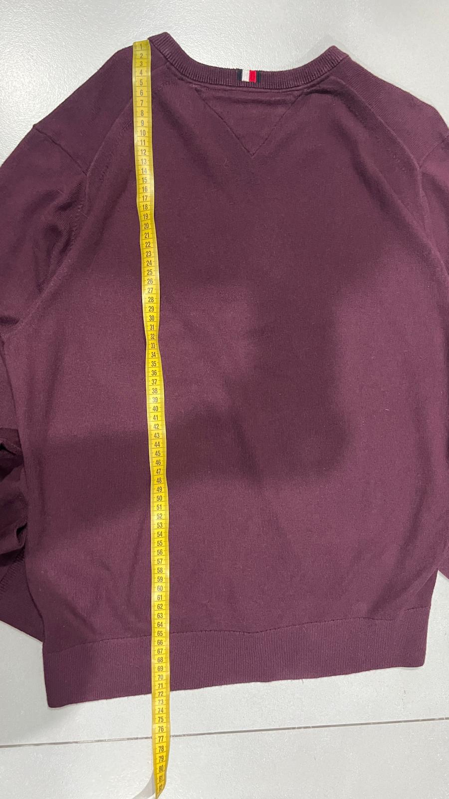 Sweater Tommy Hilfiger - Maglione Rosso Vintage Y2K 90s 00s American Style Hip-Hop (XL)