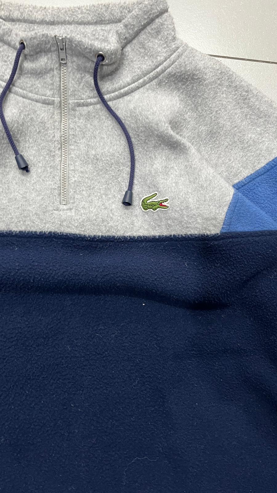 Maglione Pile Lacoste Multicolor 1/4 Zip Vintage Y2K 90s 00s American Style Hip-Hop (XXL)