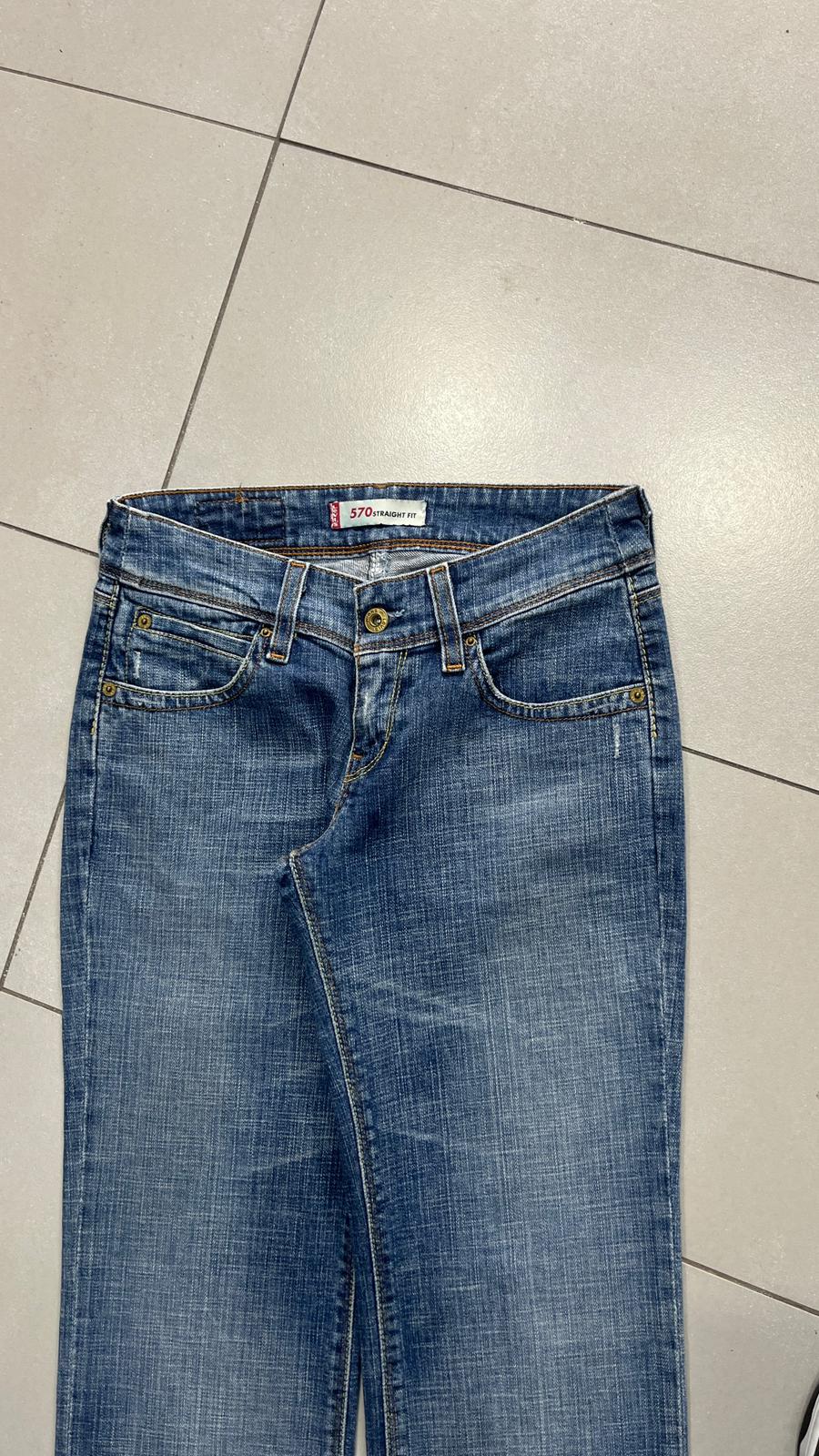 Denim Low Waist Levis 570 Straight Fit  (XS)
