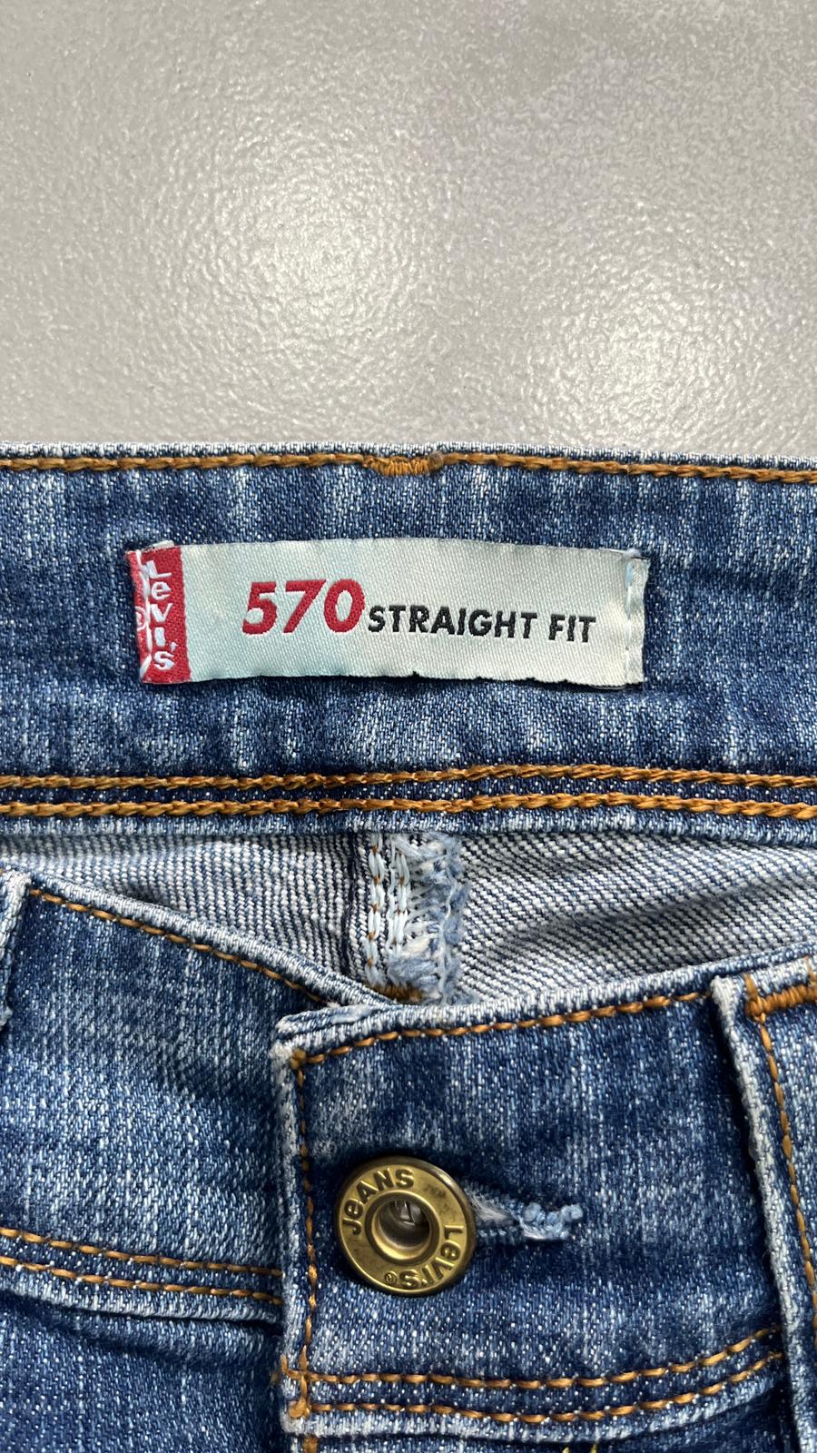 Denim Low Waist Levis 570 Straight Fit  (XS)