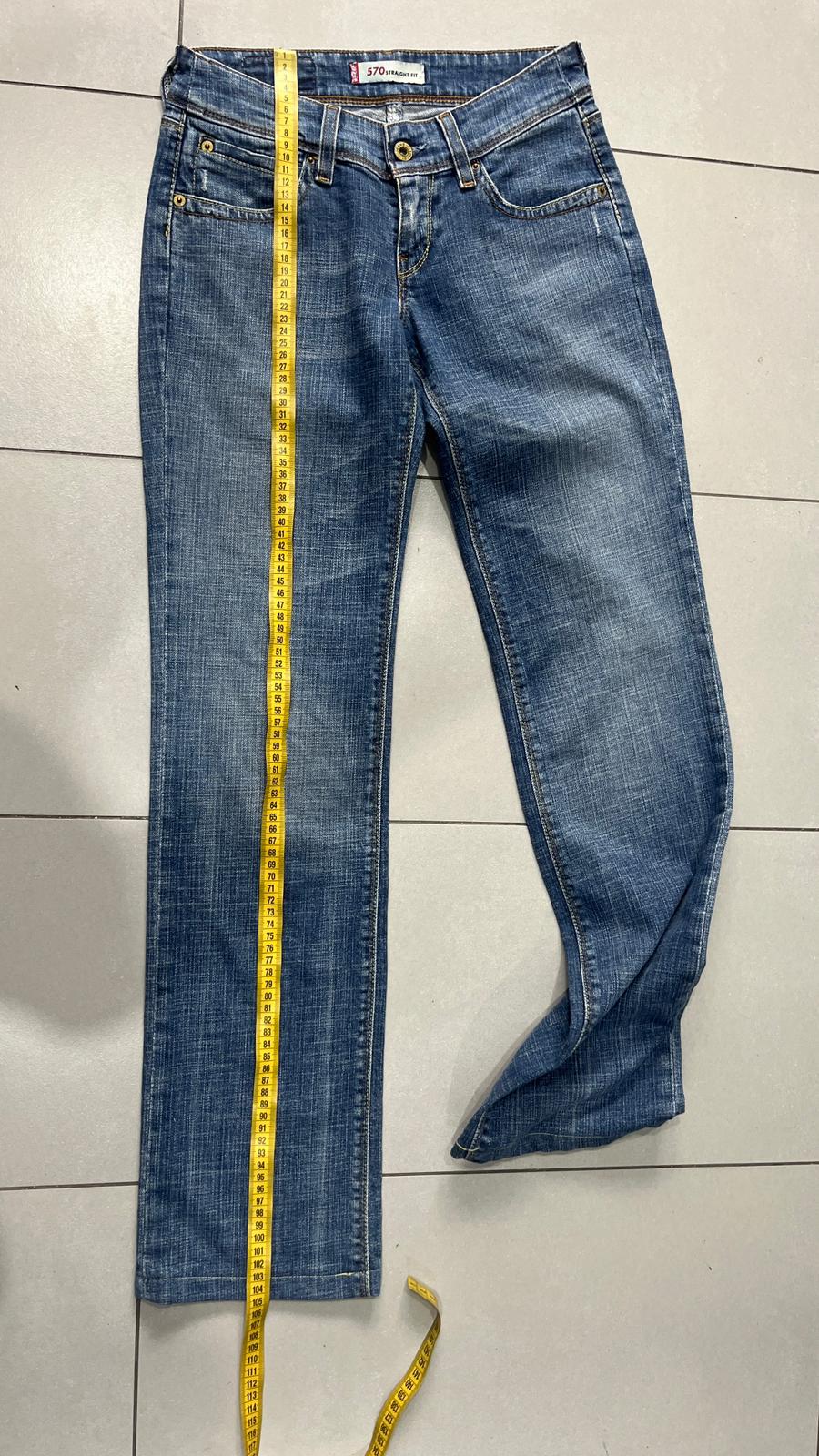 Denim Low Waist Levis 570 Straight Fit  (XS)