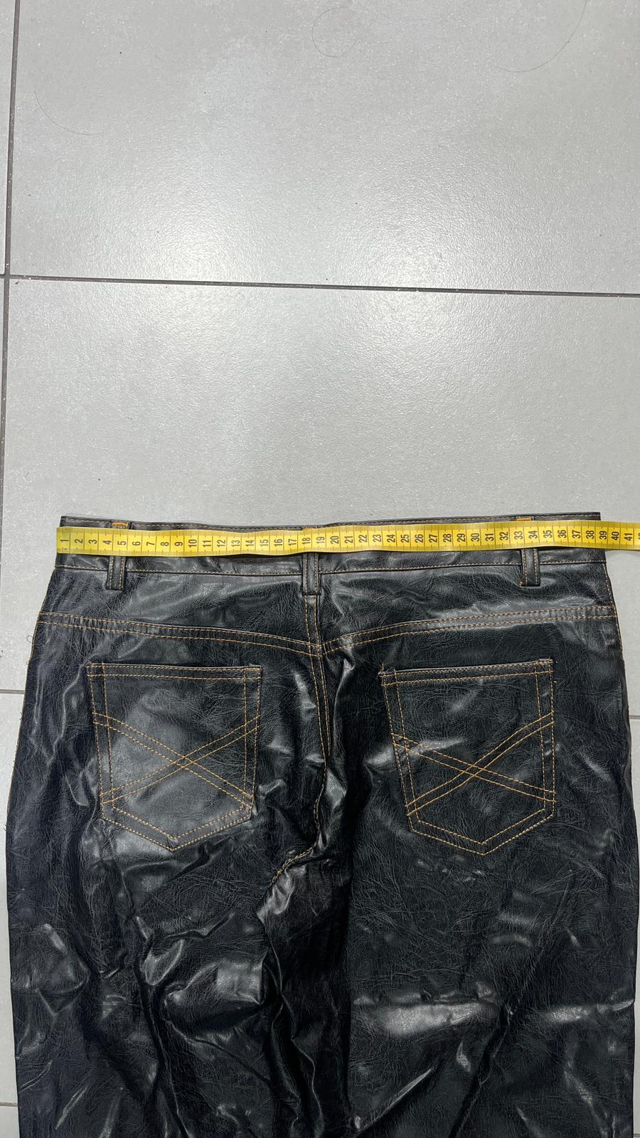 Denim Leather Jeans Bootcut Baggy Fit Vintage Y2K 90s 00s American Style Hip-Hop (S)