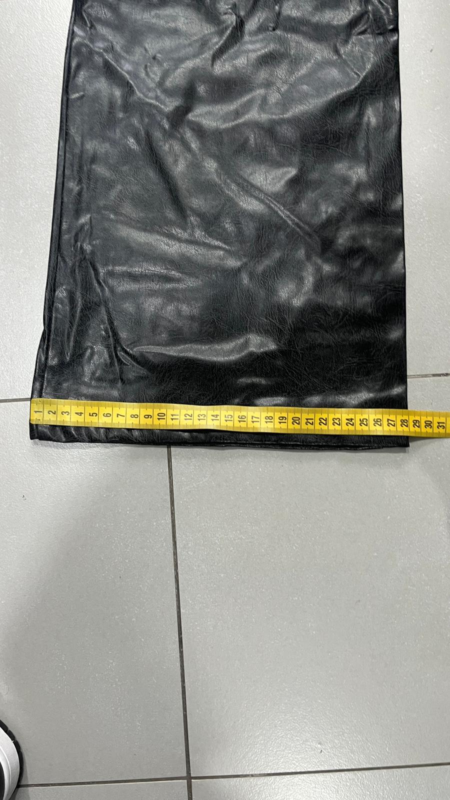 Denim Leather Jeans Bootcut Baggy Fit Vintage Y2K 90s 00s American Style Hip-Hop (S)