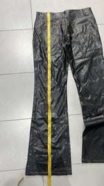 Denim Leather Jeans Bootcut Baggy Fit Vintage Y2K 90s 00s American Style Hip-Hop (S)