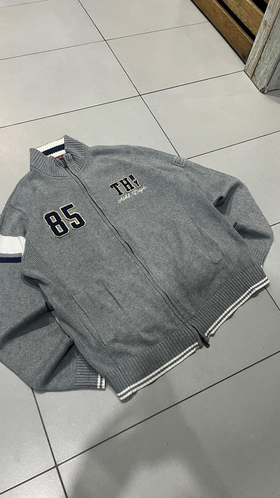 Maglione Tommy Hilfiger Zip Sweater Embroidered Vintage Y2K 90s 00s American Style Hip-Hop (M)