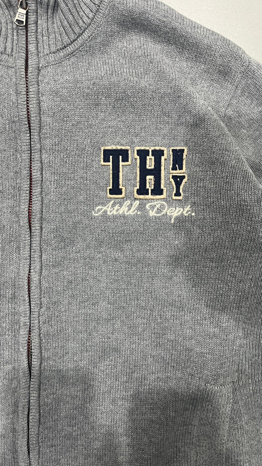 Maglione Tommy Hilfiger Zip Sweater Embroidered Vintage Y2K 90s 00s American Style Hip-Hop (M)