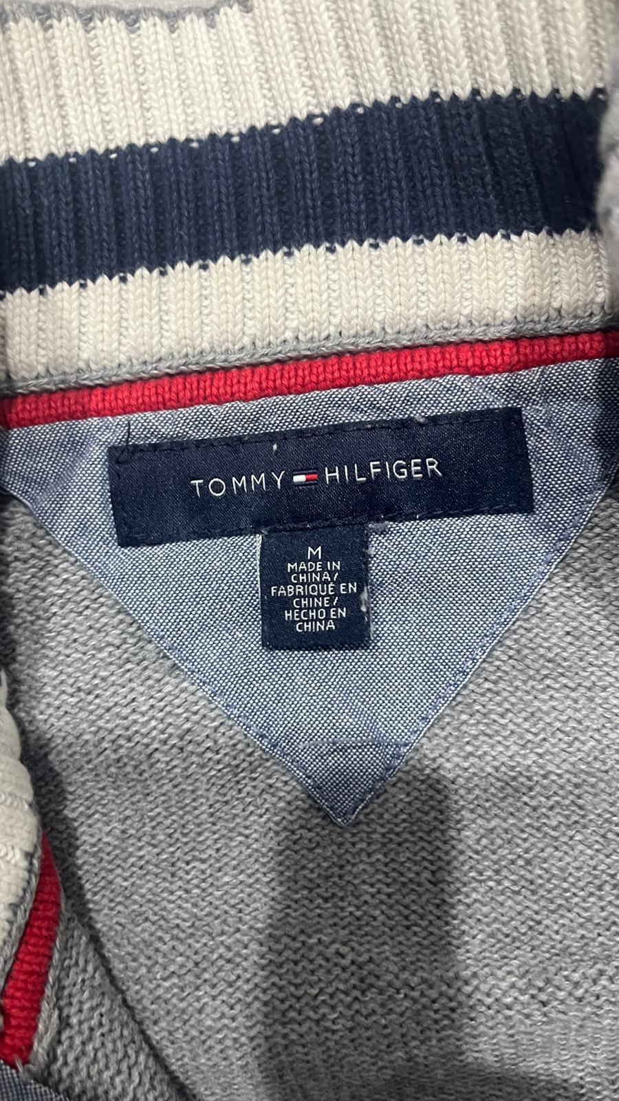 Maglione Tommy Hilfiger Zip Sweater Embroidered Vintage Y2K 90s 00s American Style Hip-Hop (M)