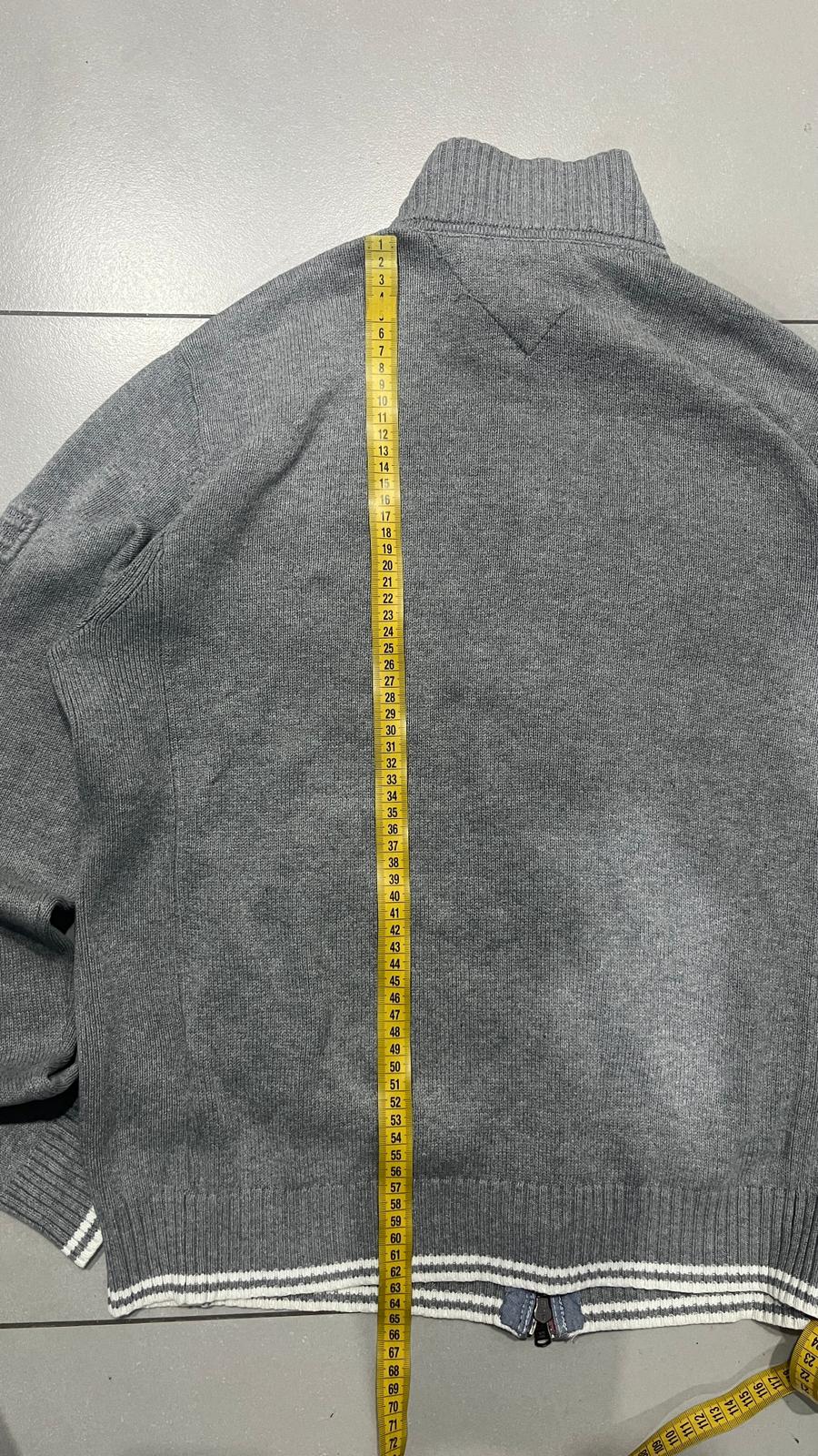 Maglione Tommy Hilfiger Zip Sweater Embroidered Vintage Y2K 90s 00s American Style Hip-Hop (M)