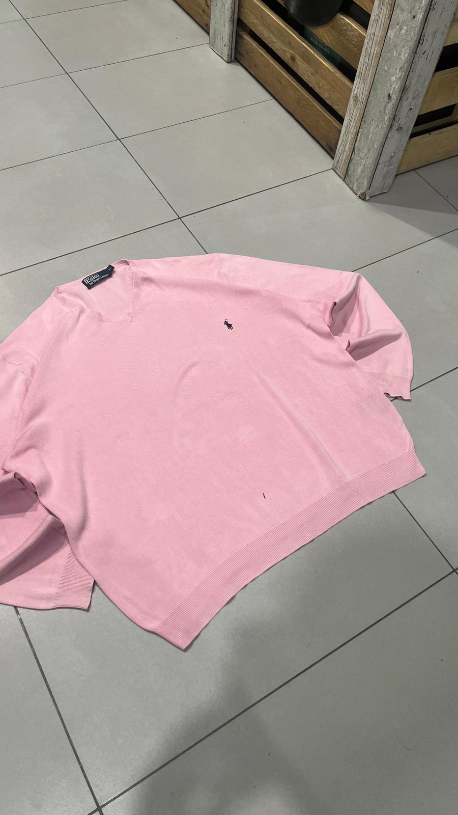 Maglione Ralph Lauren Pullover Scollo a V Vintage Y2K 90s 00s American Style Hip-Hop (XL)