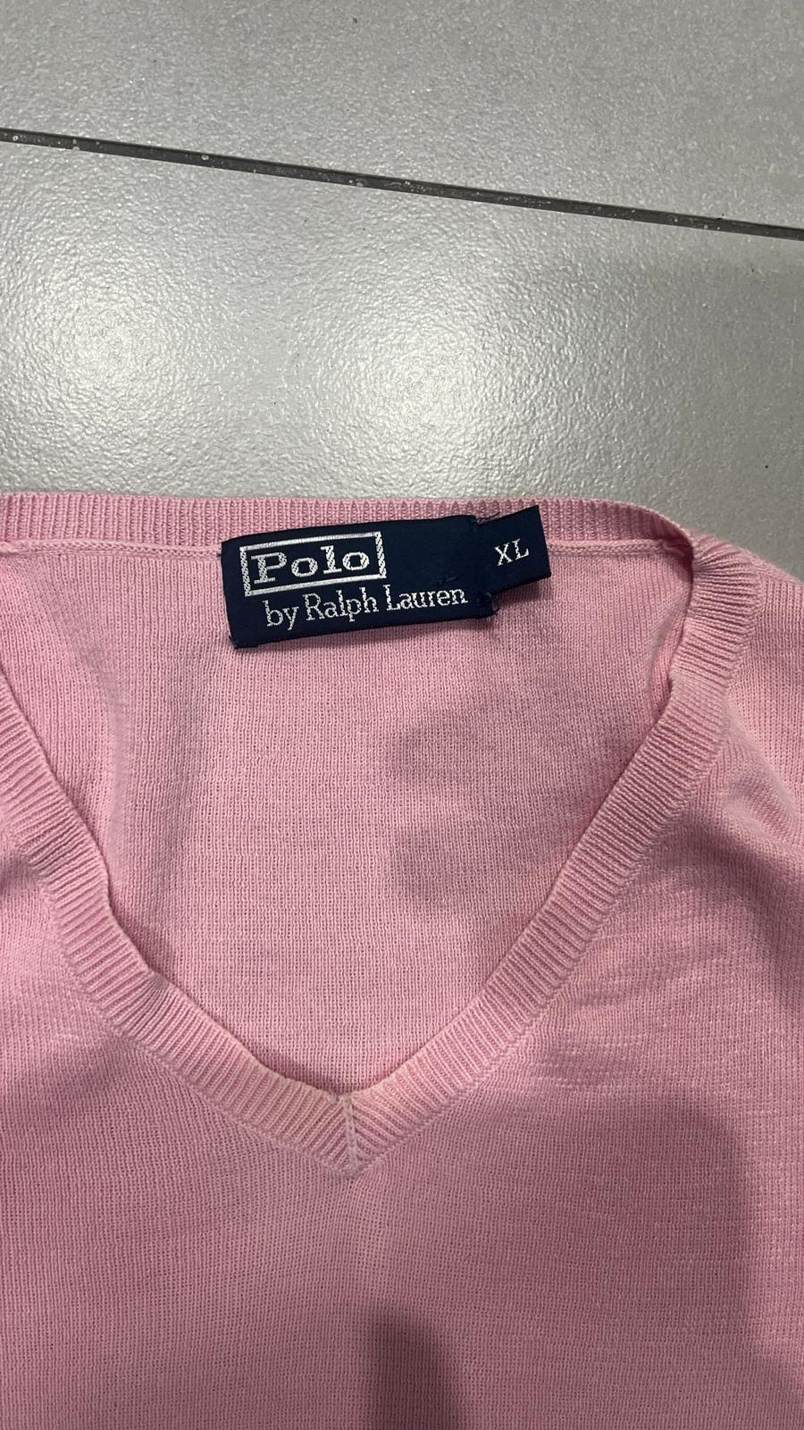 Maglione Ralph Lauren Pullover Scollo a V Vintage Y2K 90s 00s American Style Hip-Hop (XL)