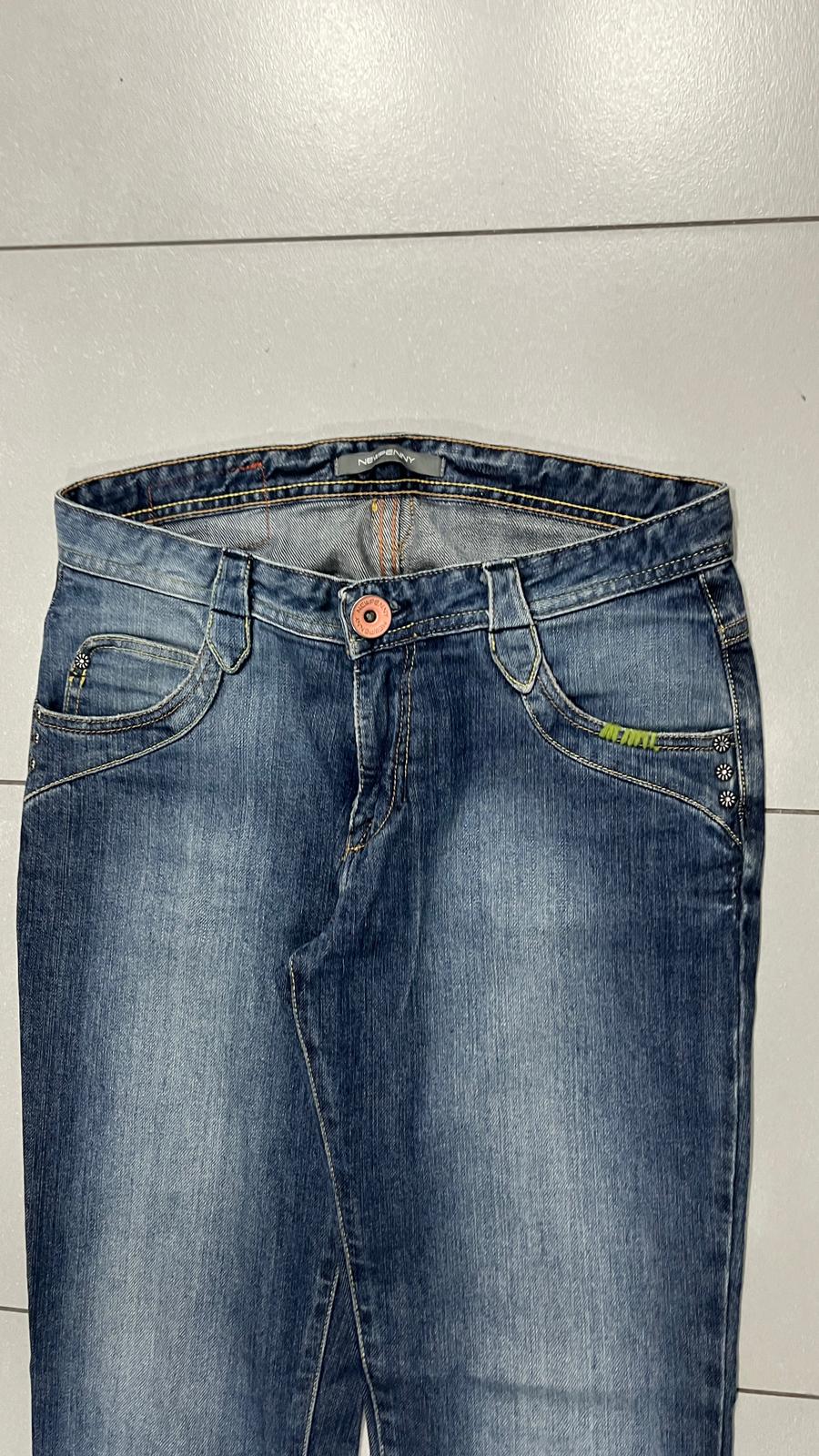 Denim Jeans Embroidered Straight Fit Vintage Y2K 90s 00s American Style Hip-Hop (M)